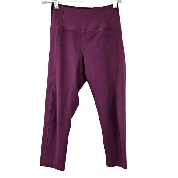 Girlfriend Collective High Waist Capri Leggings Plum Women’s Size S Activewear - Picture 3 of 11